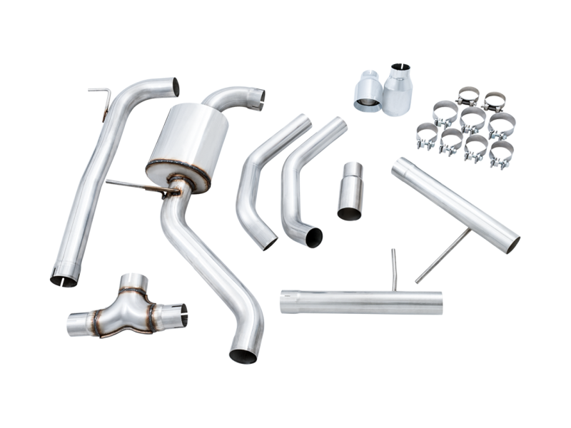 AWE Tuning 18-21 Volkswagen Jetta GLI Mk7 Track Exhaust - Chrome Silver Tips (Fits High-Flow DP)