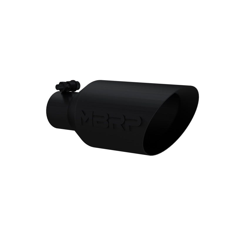 MBRP Universal Dual Wall Angle Rolled End Tip 4-1/2in OD / 2-1/2in Inlet / 11in Length - Black.