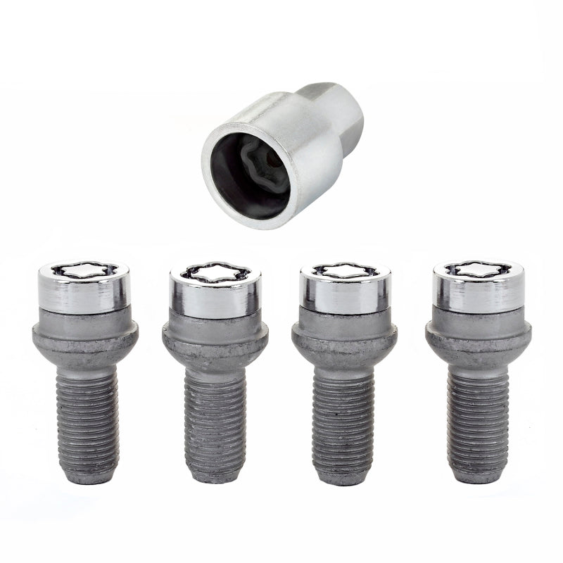McGard Wheel Lock Bolt Set - 4pk. (Radius Seat) M14X1.5 / 17mm Hex / 26.7mm Shank Length - Chrome.