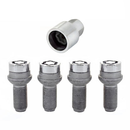 McGard Wheel Lock Bolt Set - 4pk. (Radius Seat) M14X1.5 / 17mm Hex / 26.7mm Shank Length - Chrome.