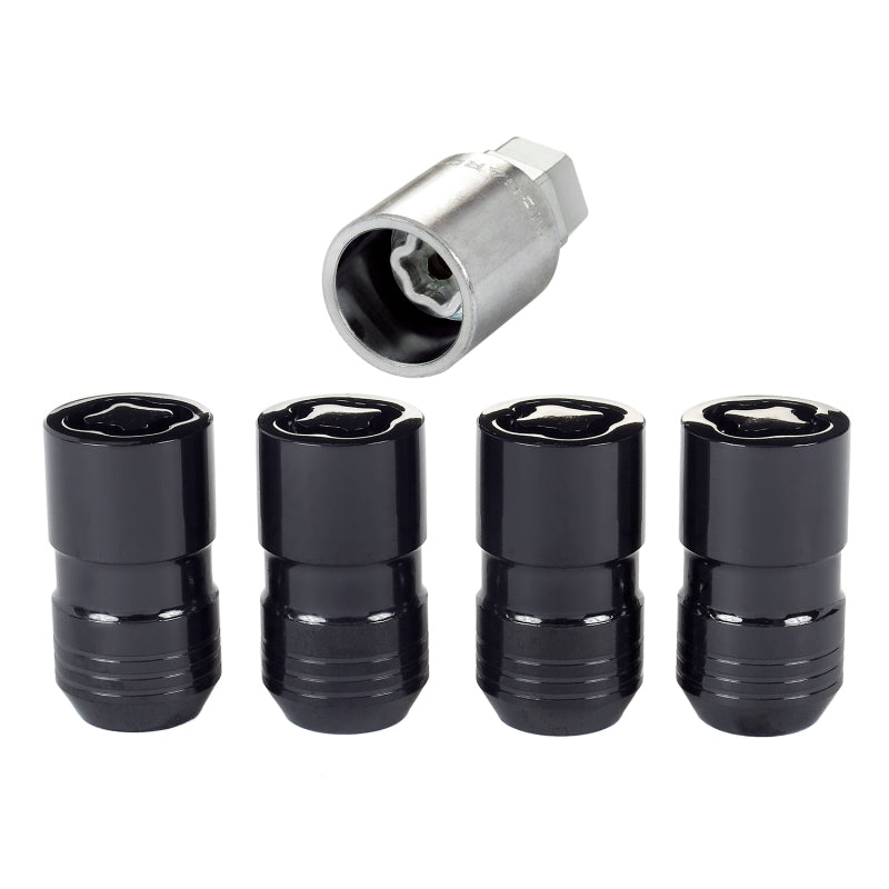 McGard Wheel Lock Nut Set - 4pk. (Cone Seat) M14X1.5 / 21mm & 22mm Dual Hex / 1.639in. L - Black.