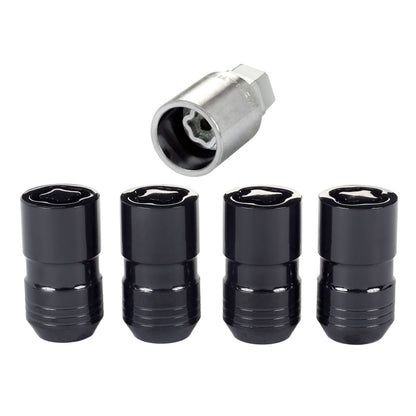 McGard Wheel Lock Nut Set - 4pk. (Cone Seat) M14X1.5 / 21mm & 22mm Dual Hex / 1.639in. L - Black.