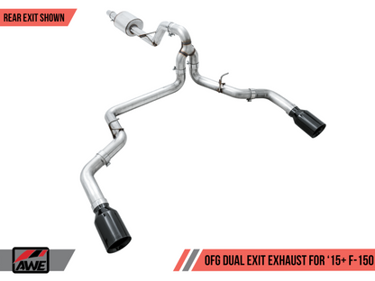 AWE Tuning Dual Exit Performance Exhaust - Diamond Black Tips | 3015-33120