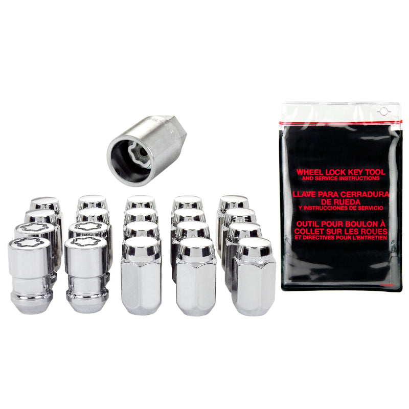 McGard 5 Lug Hex Install Kit w/Locks (Cone Seat Nut) M12X1.5 / 13/16 Hex / 1.5in. Length - Chrome.