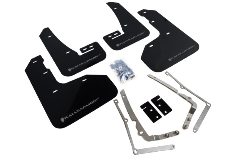 Rally Armor 2015-2016 VW Golf R UR Black Mud Flap w/ Silver Logo.