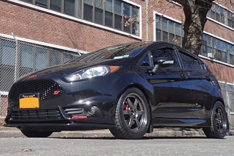 Rally Armor 13+ Ford Fiesta ST Black Mud Flap w/ White Logo.