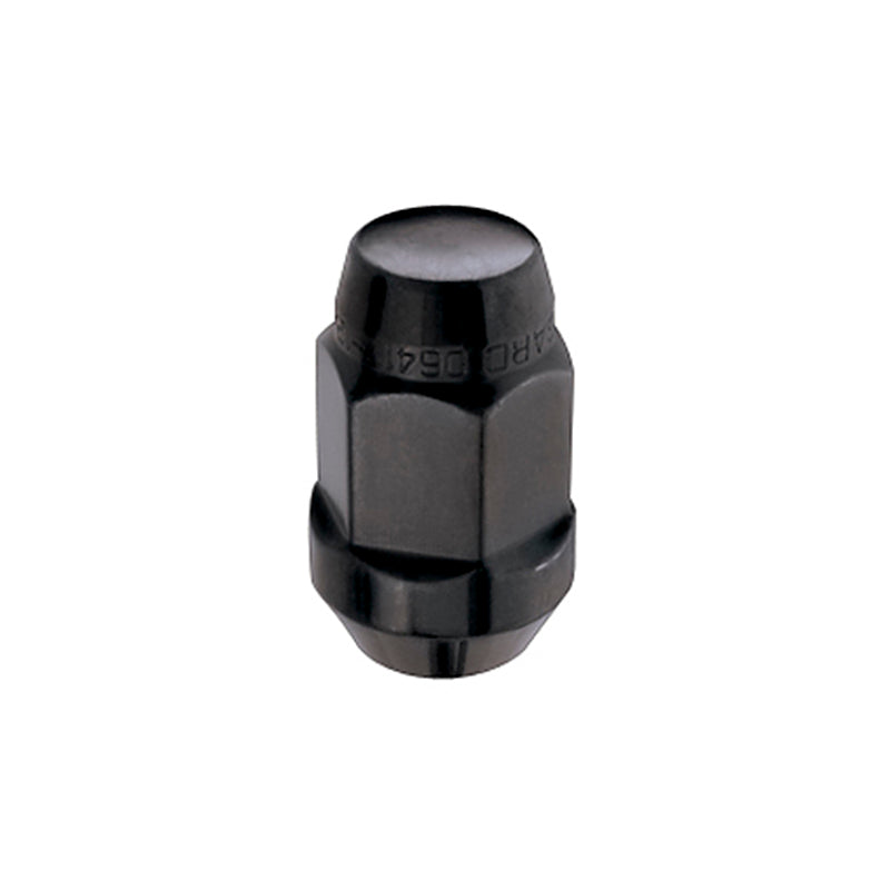 McGard Hex Lug Nut (Cone Seat Bulge Style) M12X1.5 / 3/4 Hex / 1.45in. Length (4-Pack) - Black.