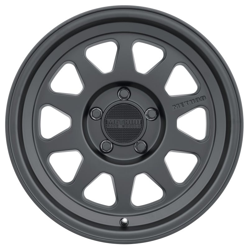 Method MR316 17x8.5 0mm Offset 5x5 71.5mm CB Matte Black Wheel.