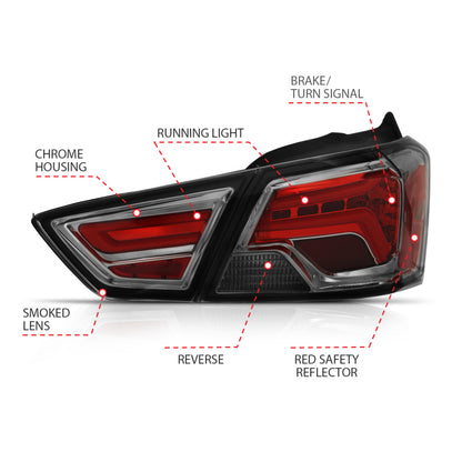 ANZO 14-18 Chevrolet Impala LED Taillights Smoke.