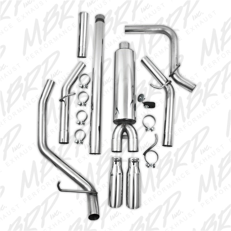 MBRP 14 Chevy/GMC 1500 Silverado/Sierra 4.3L V6/5.3L V8 Dual Split Side T409 3in Cat Back Exhaust.
