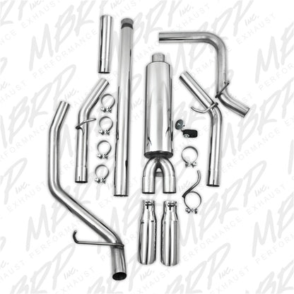 MBRP 14 Chevy/GMC 1500 Silverado/Sierra 4.3L V6/5.3L V8 Dual Split Side T409 3in Cat Back Exhaust.