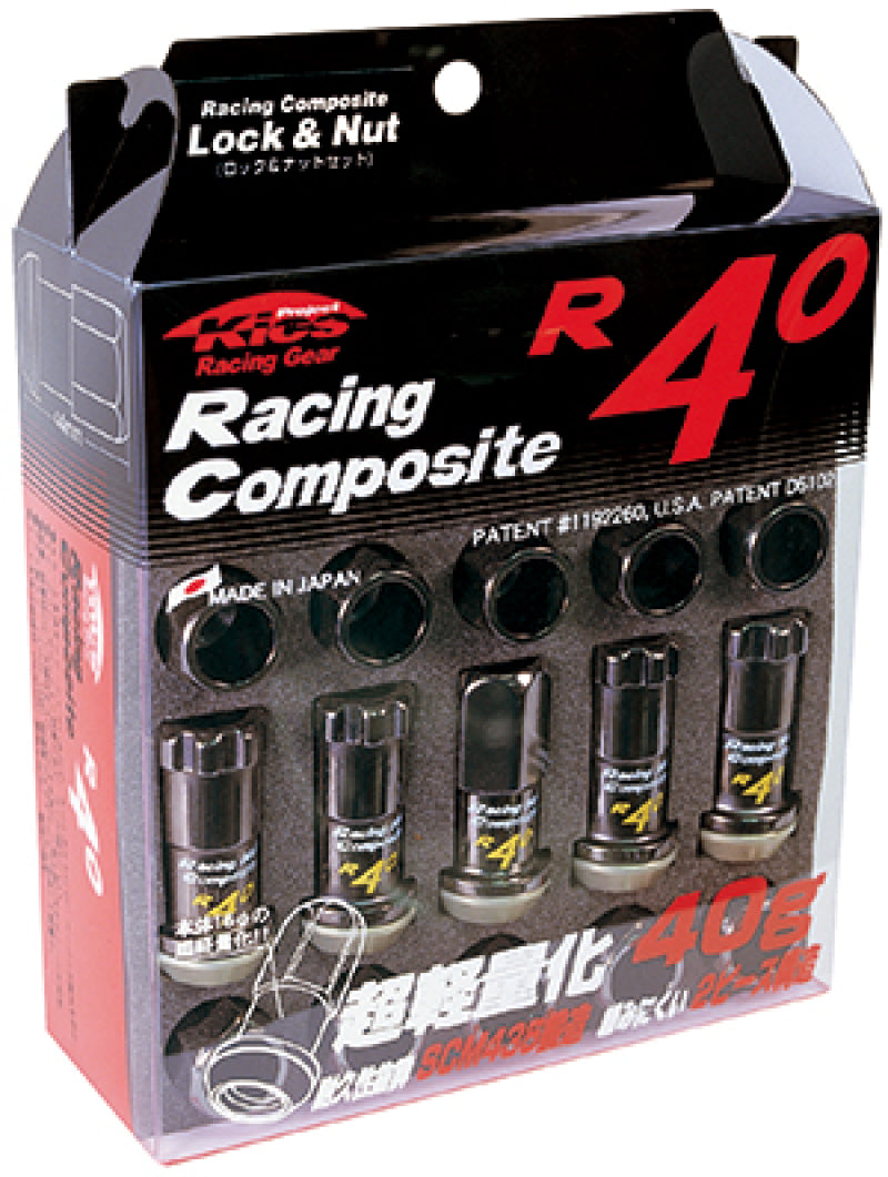 Project Kics 12x1.50 R40 Lug Nuts - Black (16+4 Locks).