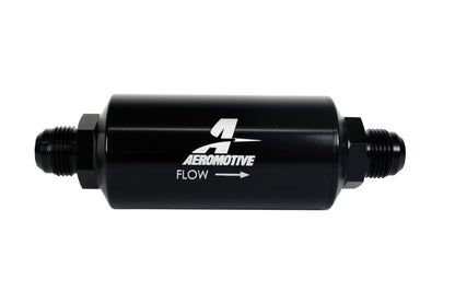 Aeromotive In-Line Filter - (AN-10) 100 Micron Stainless Steel Element Black Anodize Finish.