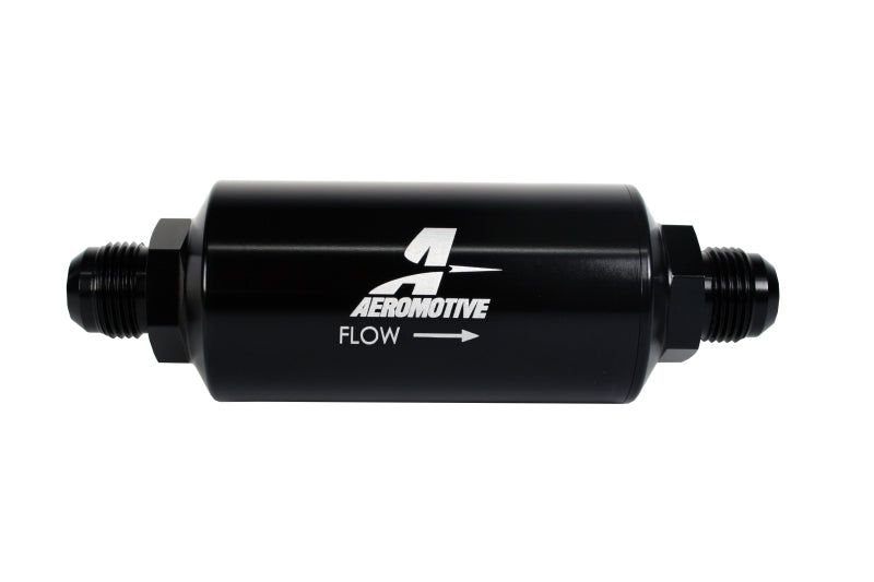 Aeromotive In-Line Filter - AN -10 size Male - 10 Micron Microglass Element - Bright-Dip Black.