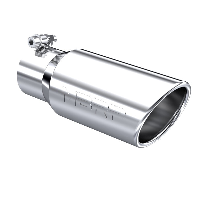 MBRP Universal Tip 4in OD 3in Inlet 10in Length Angled Rolled End T304.
