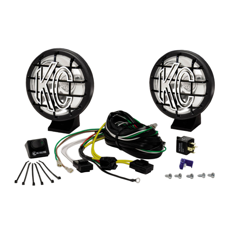 KC HiLiTES Apollo Pro 5in. Halogen Light 55w Spot Beam (Pair Pack System) - Black.