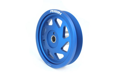 Perrin 18-22 Subaru Crosstrek / 19-22 Ascent Lightweight Crank Pulley (FA/FB Eng w/Small Hub) - Blue.