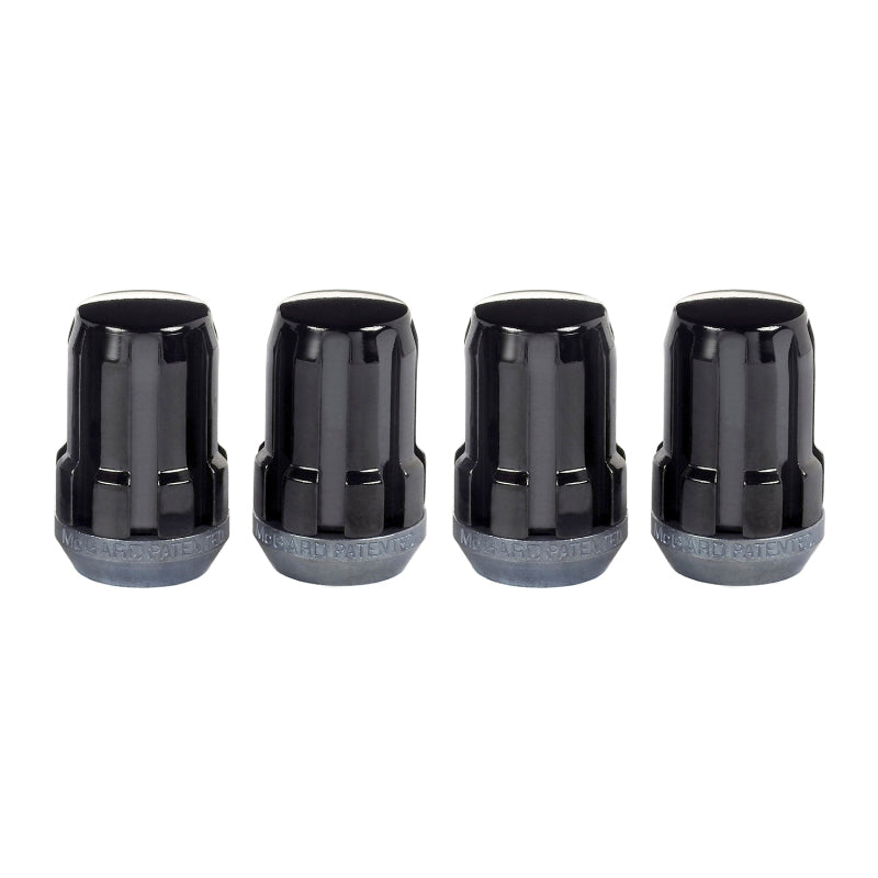 McGard SplineDrive Lug Nut (Cone Seat) M12X1.25 / 1.24in. Length (4-Pack) - Black (Req. Tool).