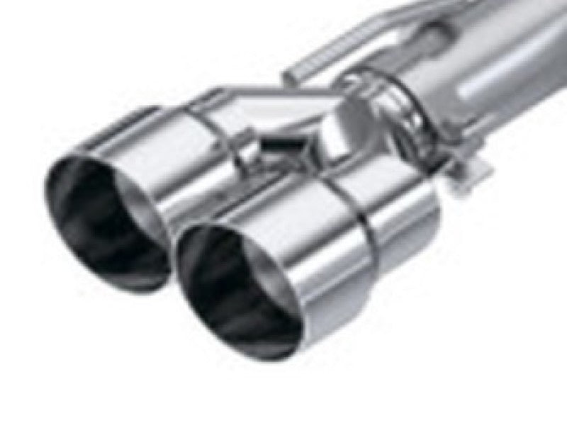 MBRP 3in ID / Dual 4in OD Out Staggered L 9.87in / R 9.37in Single Wall T304 SS Univ Exhaust Tip.