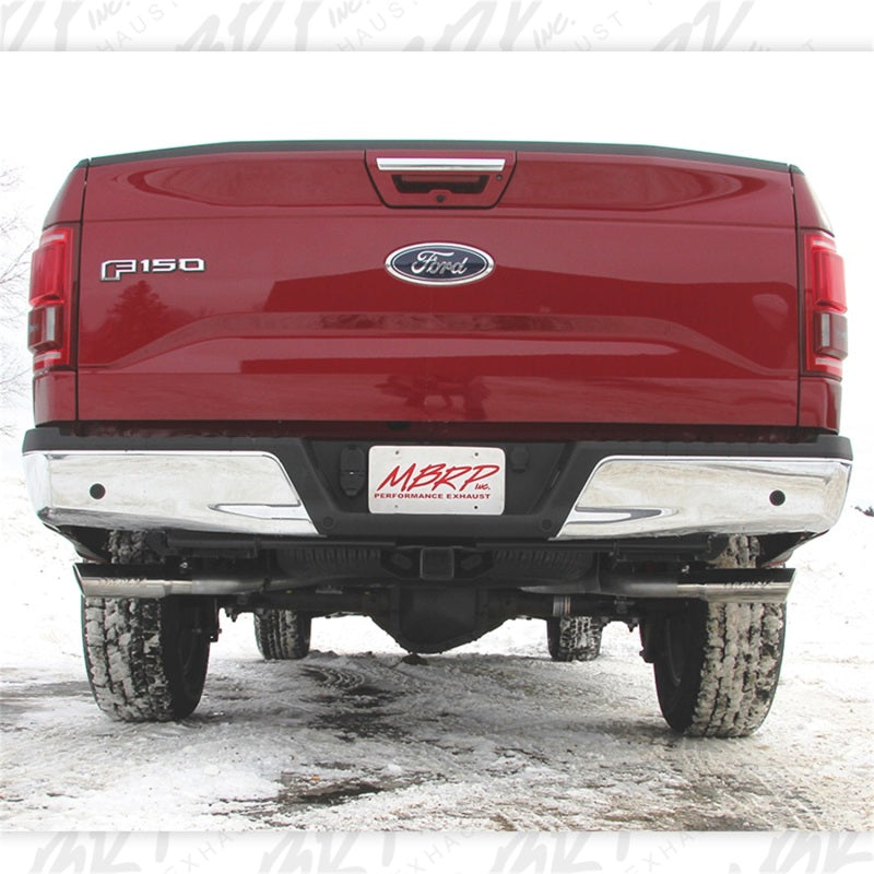 MBRP 2015 Ford F-150 5.0L 3in Cat Back Dual Split Side Exit T409 Exhaust System.