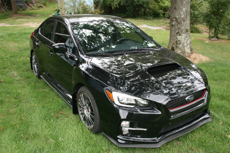 Rally Armor 15+ Subaru WRX & STi Sedan Only UR Black Mud Flap w/ Light Blue Logo.