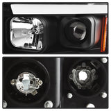 Spyder 02-05 Dodge Ram 1500 Light Bar Projector Headlights - Black (PRO-YD-DR02V2-LB-BK).