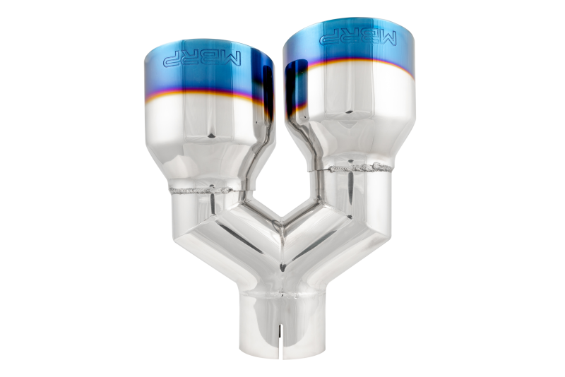 MBRP Burnt End Tip 2.5 ID Dual 4 OD Out 9.55 length Single wall 304 Stainless Steel Pass Side.