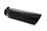 MBRP Universal 5in OD Angled Rolled End 4in Inlet 18in Lgth Black Finish Exhaust Tip.
