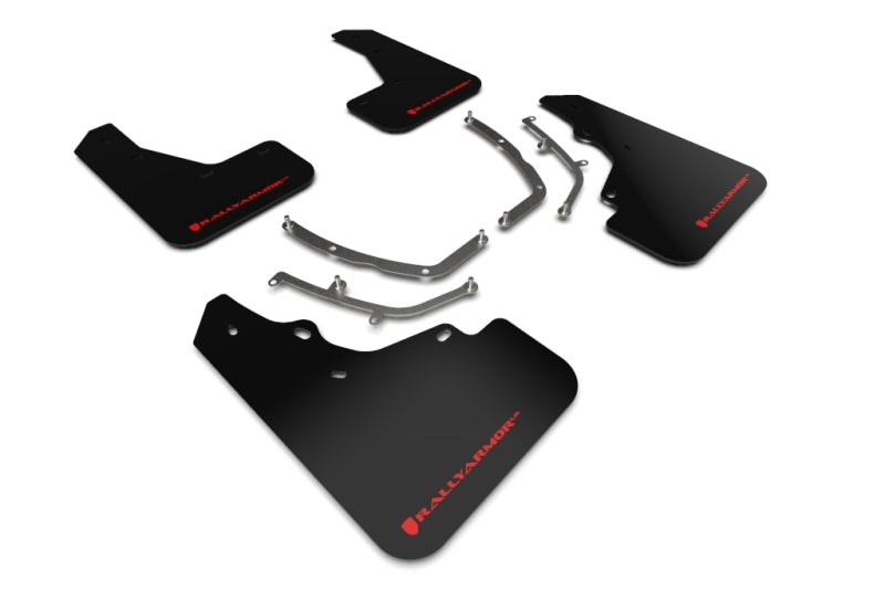 Rally Armor 2019+ Mazda3 GT Sport Hatch UR Black Mud Flap w/ Red Logo.