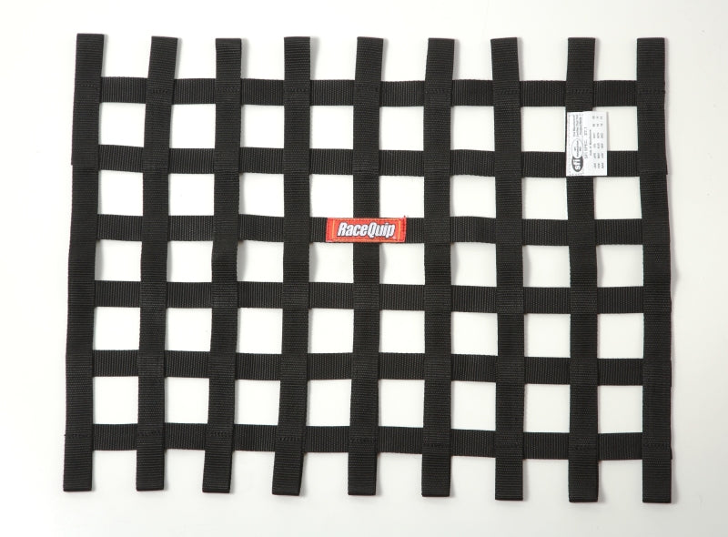 RaceQuip Black 18in H x 24W SFI Ribbon Window Net.