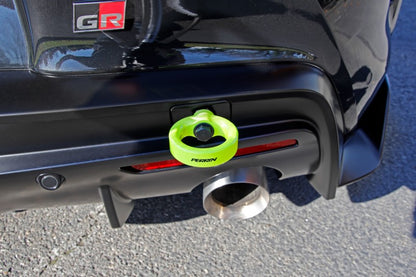 Perrin 2020 Toyota Supra Tow Hook Kit (Rear) - Neon Yellow.