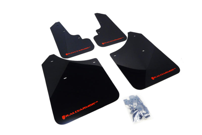 Rally Armor 2003-2008 Subaru Forester UR Black Mud Flap w/ Red Logo.