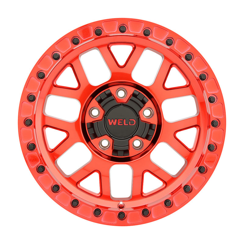 Weld Off-Road W905 17X9 Cinch Beadlock 5X127 5X139.7 ET-12 BS4.50 Candy Red / Red Ring 87.1