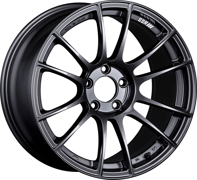 SSR GTX04 18x9.5 5x114.3 40mm Offset Dark Gunmetal Wheel.