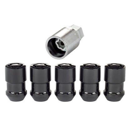 McGard Wheel Lock Nut Set - 5pk. (Cone Seat) 1/2-20 / 3/4 &13/16 Dual Hex / 1.46in. Length - Black.