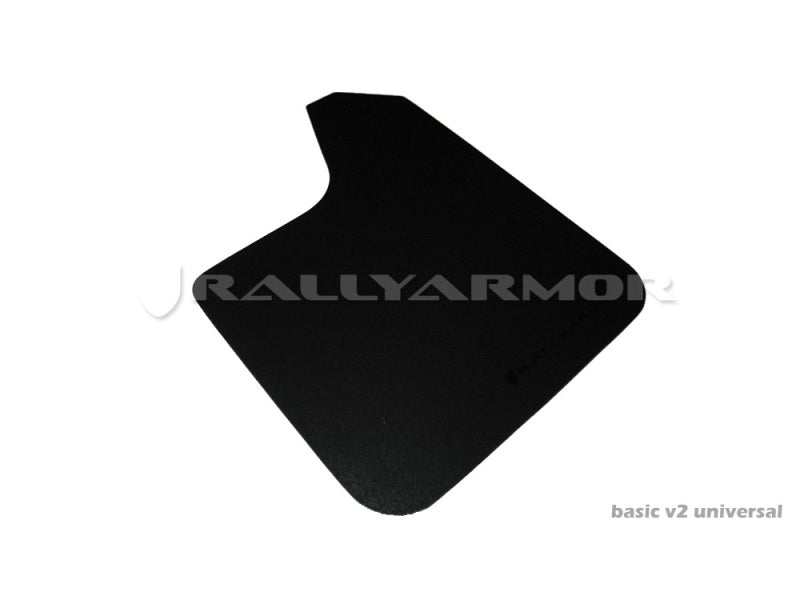 Rally Armor Universal fitment (no hardware) Basic Black Mud Flap w/ Black Logo.