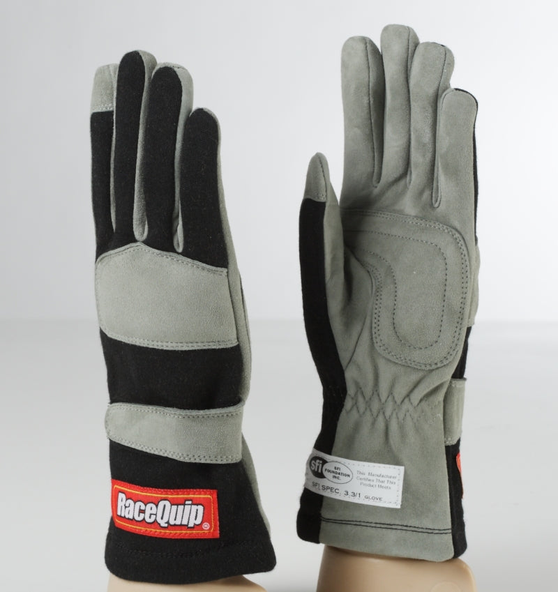 RaceQuip Black 1-Layer SFI-1 Glove - Large.