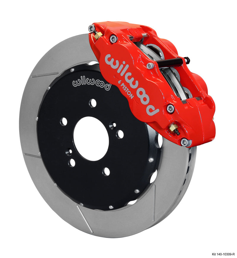 Wilwood Narrow Superlite 6R Front Hat Kit 12.88in Red Honda S2000.