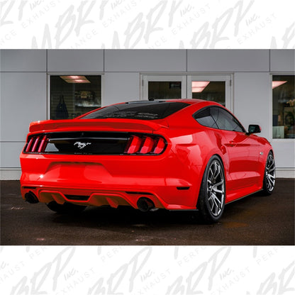 MBRP 15-17 Ford Mustang GT 5.0 3in Cat Back Dual Split Rear Race Version 4.5in Tips - Black Coated.