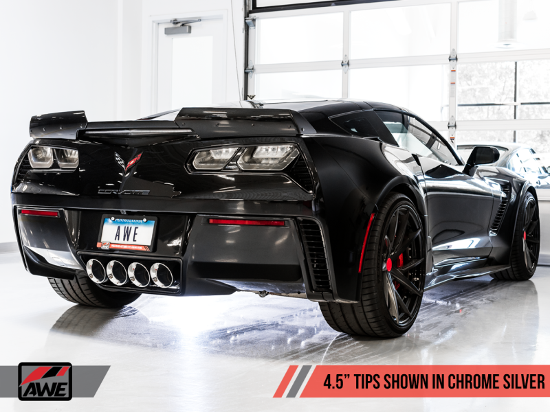 AWE Tuning 14-19 Chevy Corvette C7 Z06/ZR1 (w/o AFM) Track Edition Axle-Back Exhaust w/Chrome Tips.
