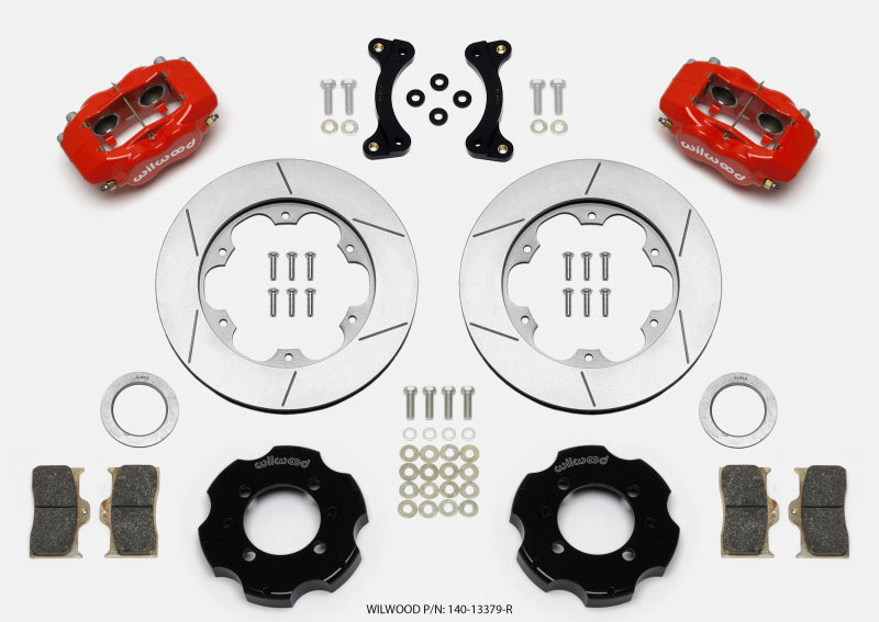 Wilwood Forged Dynalite Front Hat Kit 11.00in GT Rotor Red 95-05 Miata.