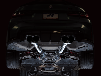 AWE Track Catback Exhaust - Diamond Black Tips | 3020-42482