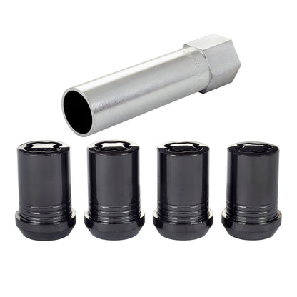McGard Wheel Lock Nut Set - 4pk. (Tuner / Cone Seat) M12X1.5 / 13/16 Hex / 1.24in. Length - Black.