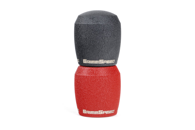 GrimmSpeed Stubby Shift Knob Stainless Steel Red - M12x1.25.