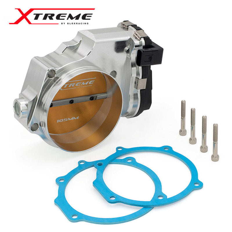 BLOX Racing 2015+ Dodge Hellcat / Jeep Trackhawk 6.2L 105mm Electronic Billet Throttle Body - Silver.