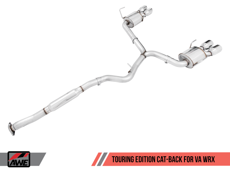 AWE Tuning 2015+ Subaru WRX VA Sedan Touring Edition Exhaust - Chrome Silver Tips (102mm).
