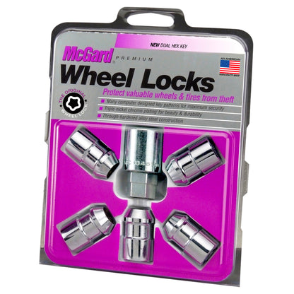 McGard Wheel Lock Nut Set - 5pk. (Cone Seat) 1/2-20 / 3/4 &13/16 Dual Hex / 1.46in. Length - Chrome.
