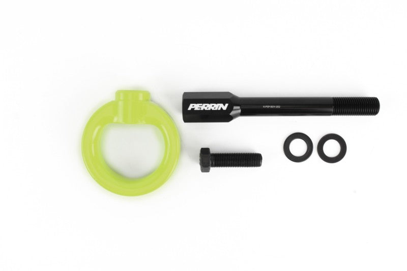 Perrin 02-07 Subaru WRX/STI Tow Hook Kit (Front) - Neon Yellow.