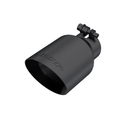 MBRP Universal 4in OD Dual Wall Angled 2.5in Inlet 8in Lgth Exhaust Tip - Black.