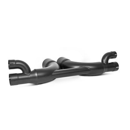 MBRP 14-15 Porsche GT3/GT3RS 3in Center Muffler Bypass 4in Tips - Black Coated.